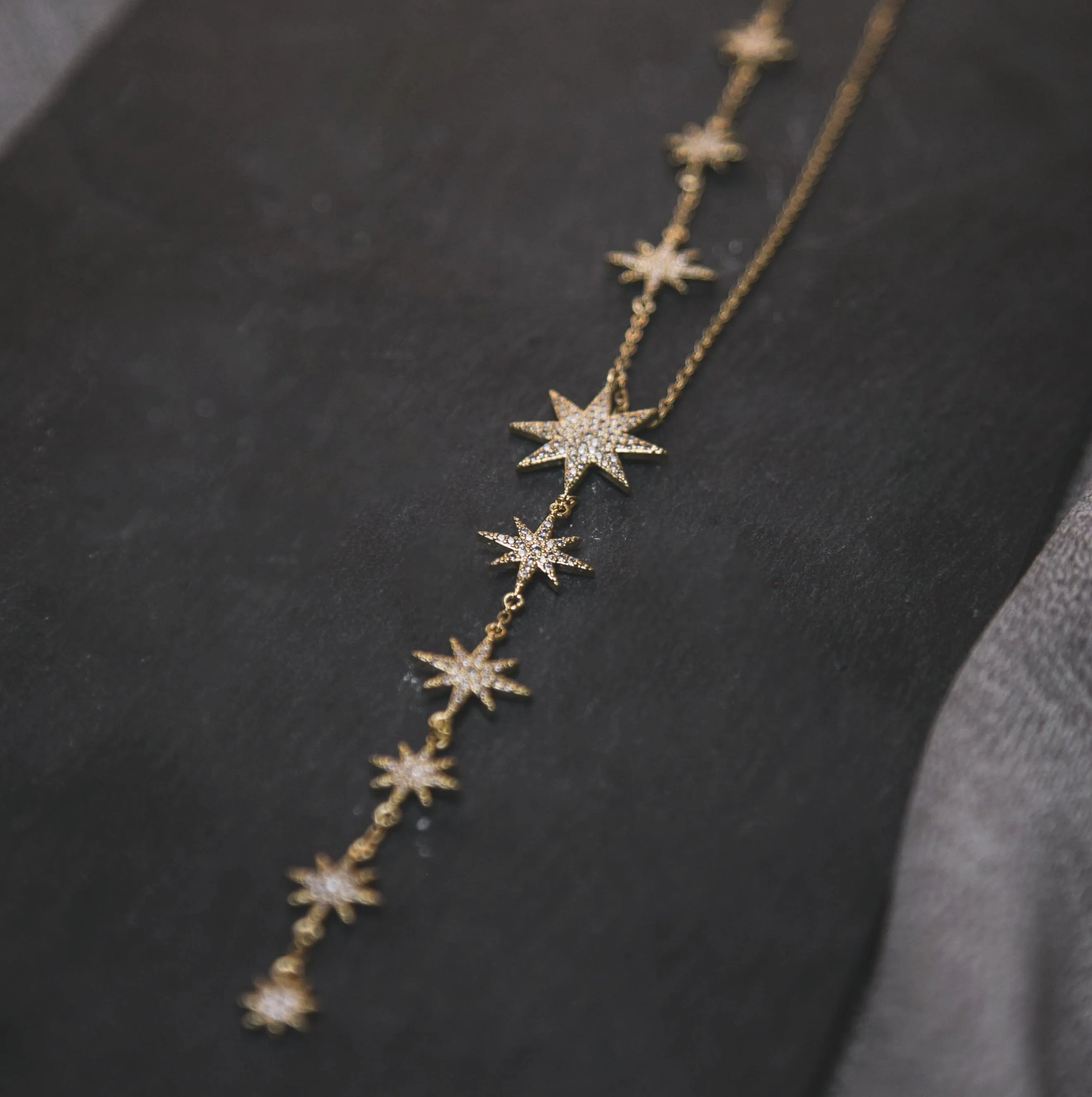 Juliet Star Burst Y Drop Necklace | 18K Gold Plated