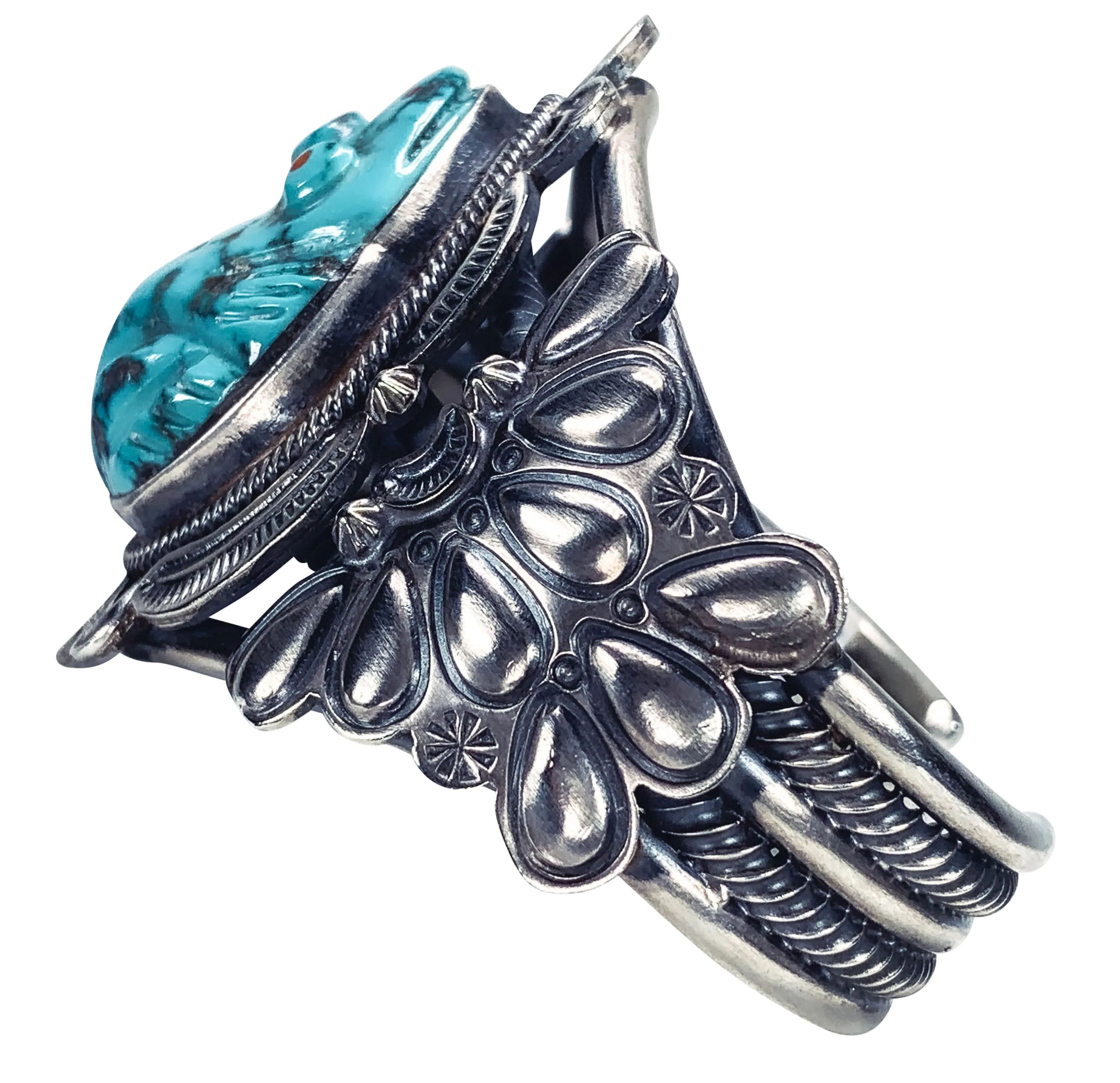 Kingman Turquoise Frog Cuff | Hank Vanderver with Pete & Dinah Gasper