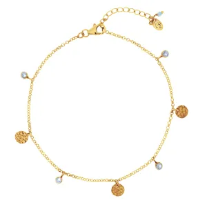 Lakshmi Anklet - Gold Blue Topaz