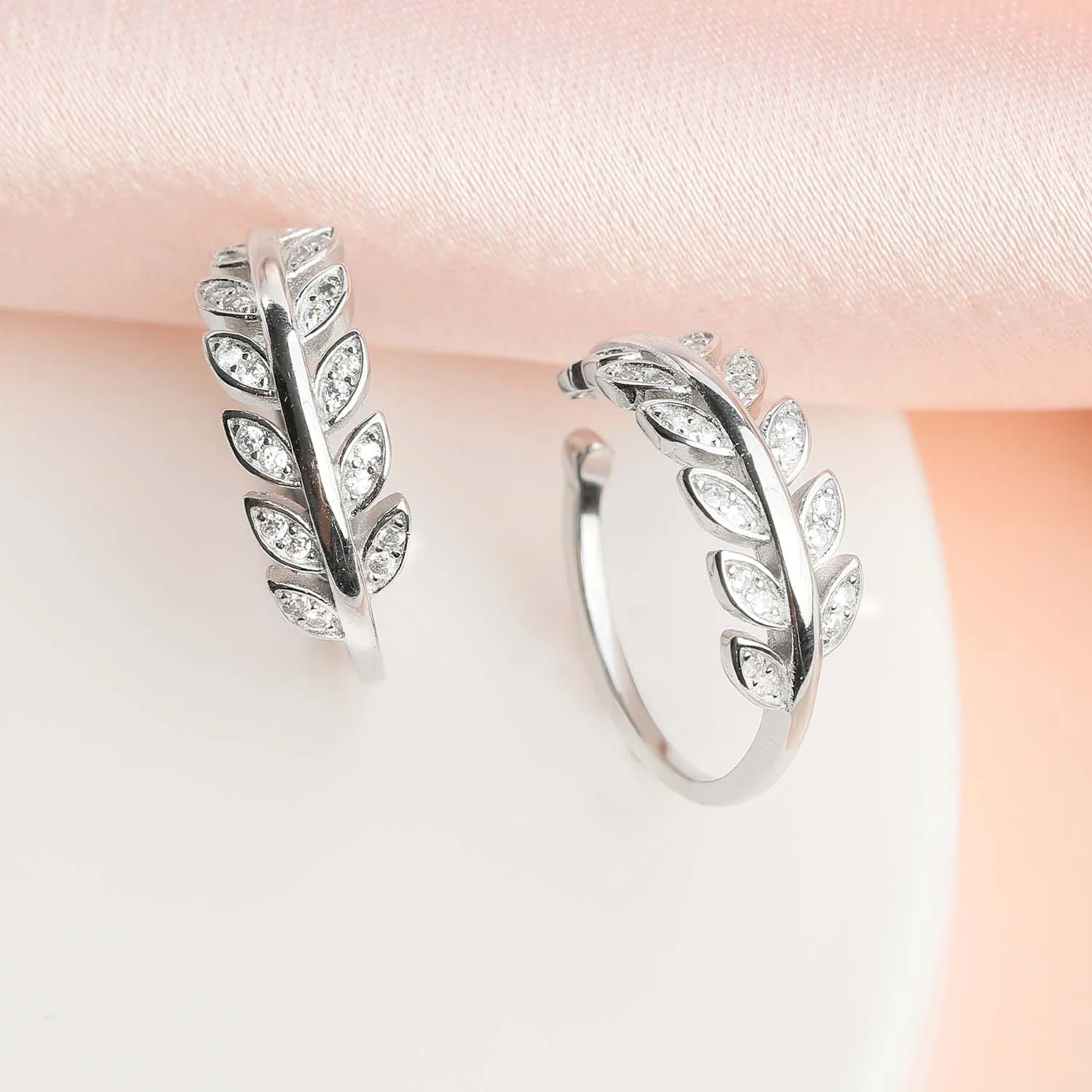 Leafy Silver Adjustable 925 Silver Toe Ring