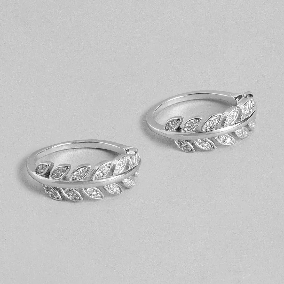 Leafy Silver Adjustable 925 Silver Toe Ring