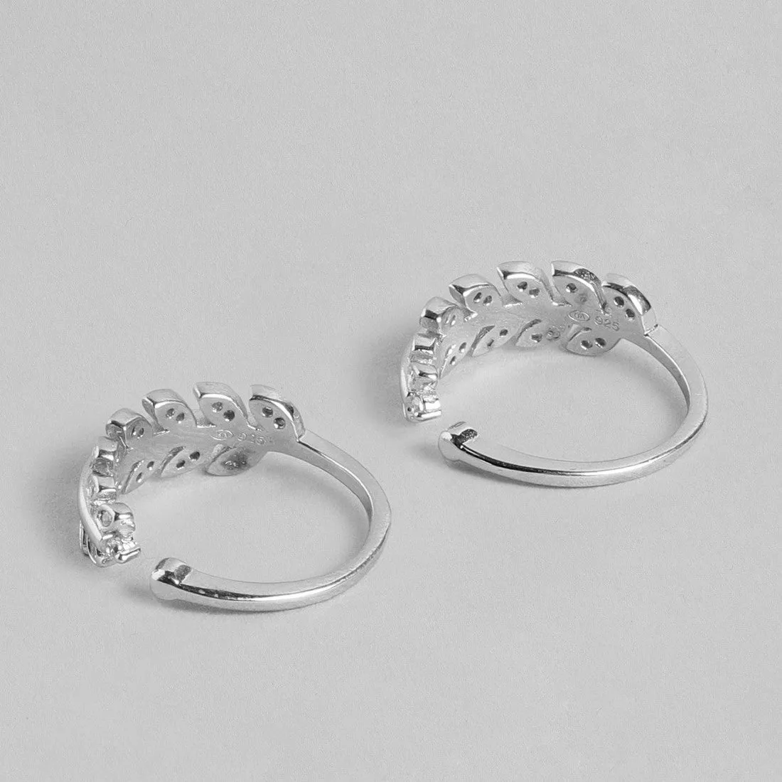 Leafy Silver Adjustable 925 Silver Toe Ring