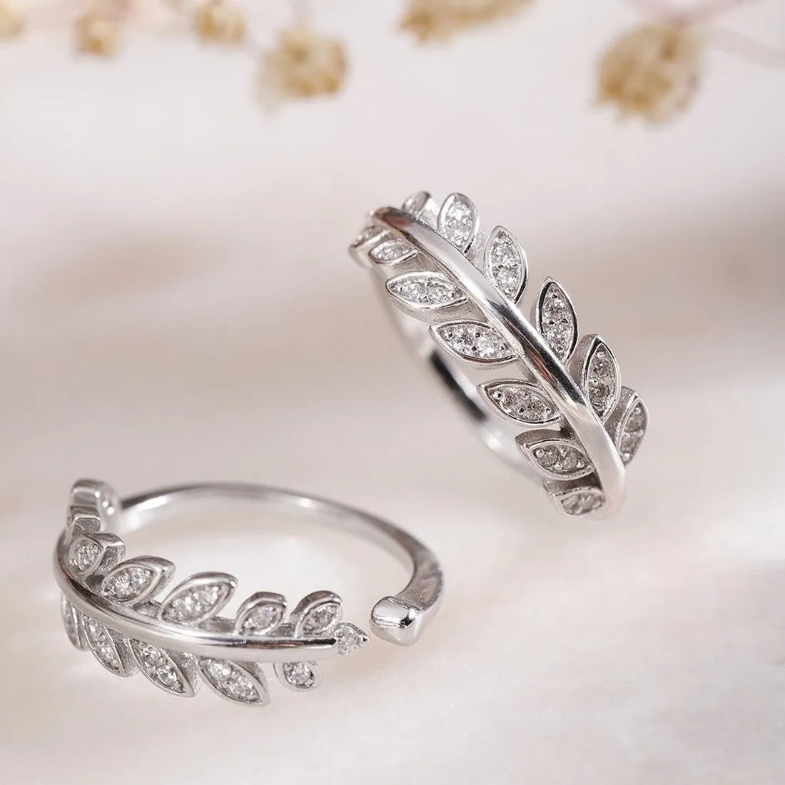 Leafy Silver Adjustable 925 Silver Toe Ring