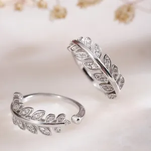 Leafy Silver Adjustable 925 Silver Toe Ring