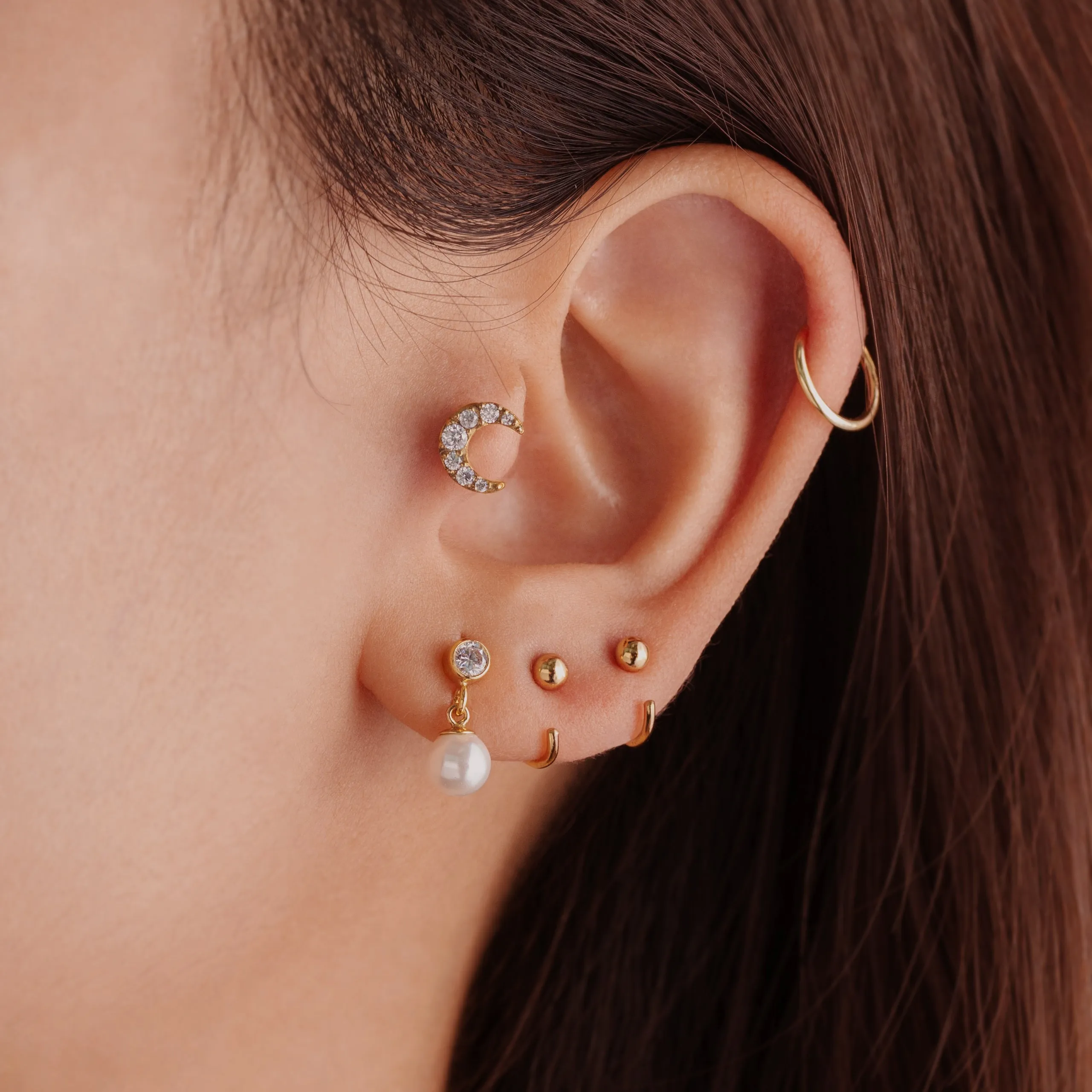 Little Bezel Pearl Drop Earrings