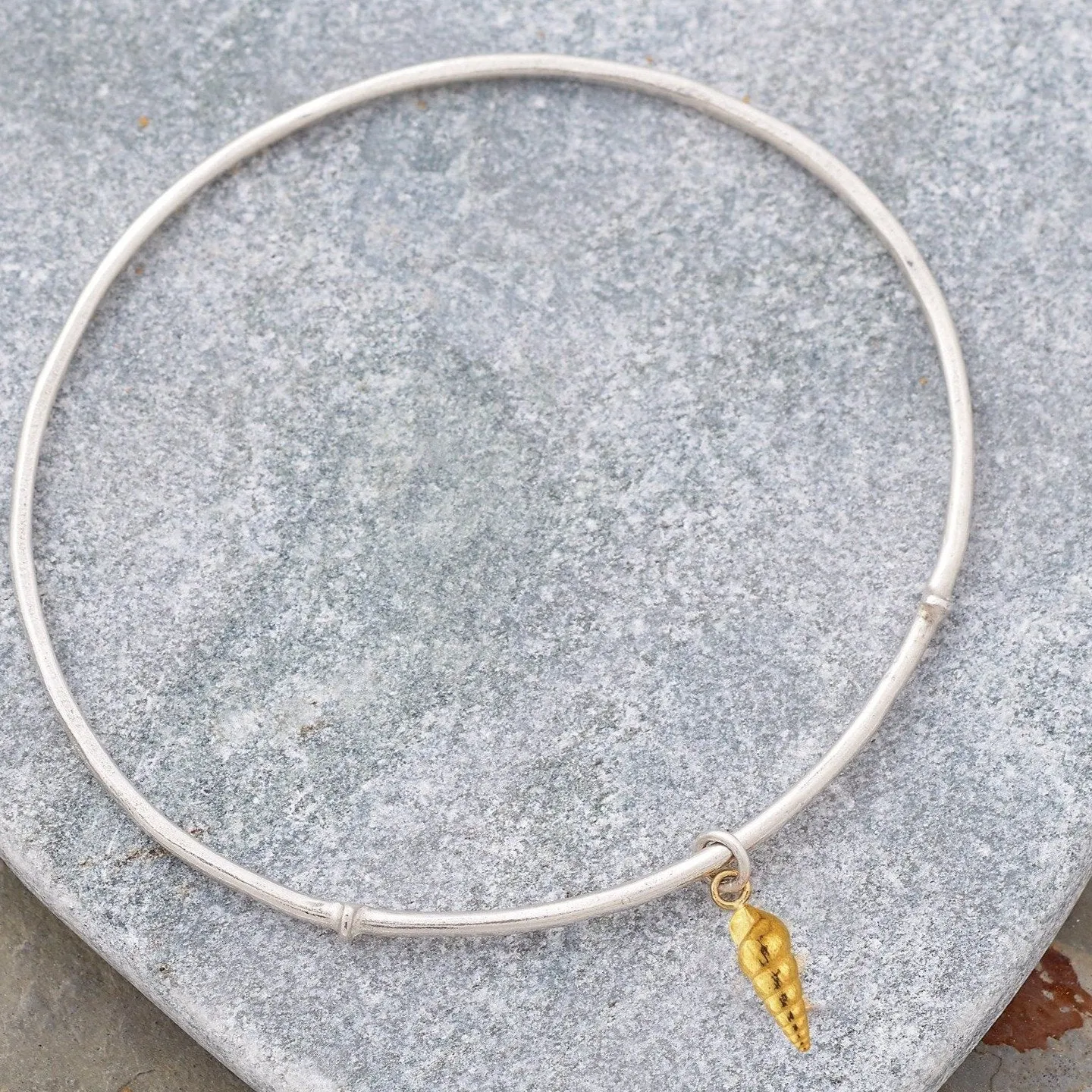Little Spiral Shell Bangle with 22ct Gold Vermeil