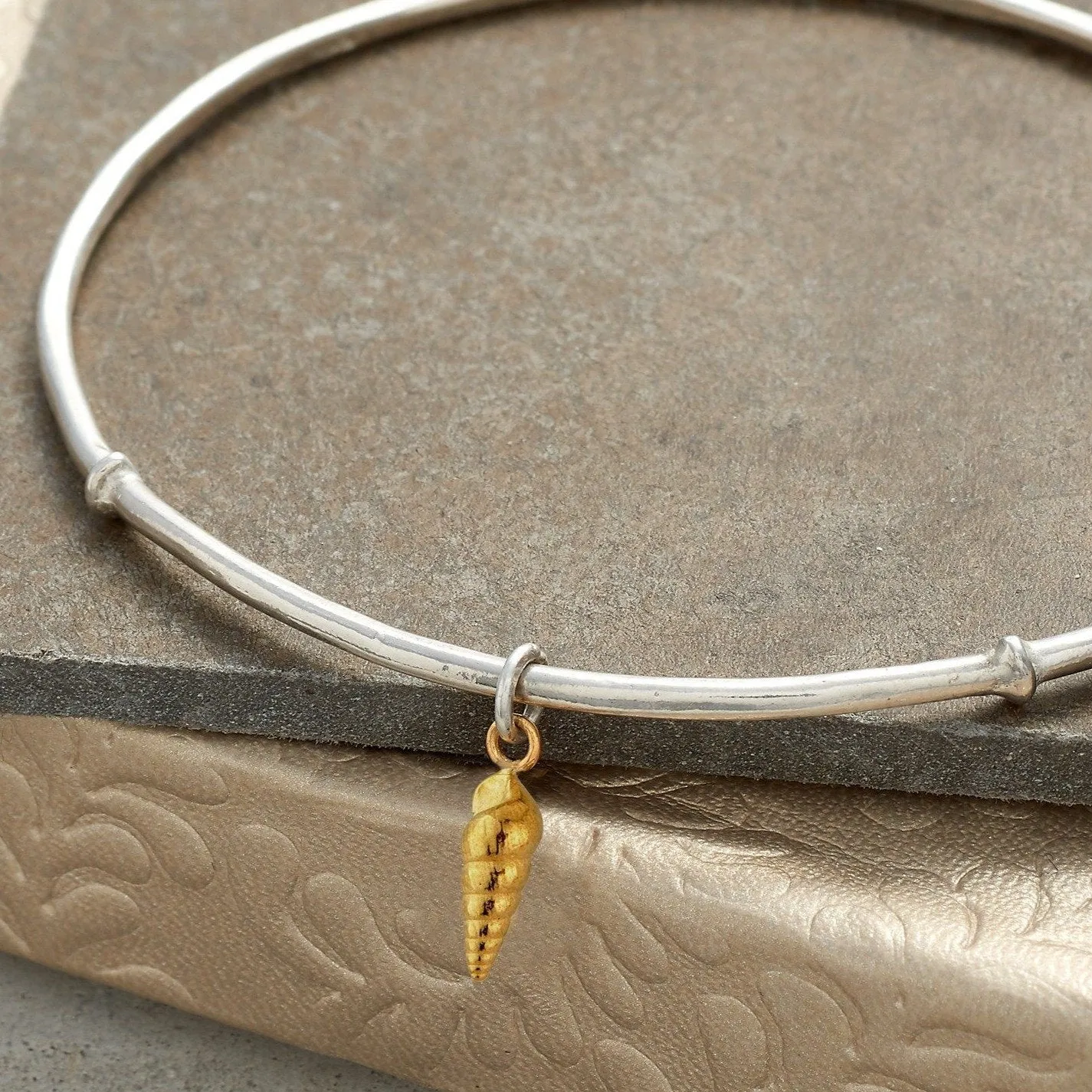 Little Spiral Shell Bangle with 22ct Gold Vermeil