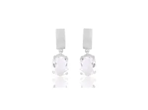 Lola Knight - Ella - Crystal Quartz Earrings - Silver