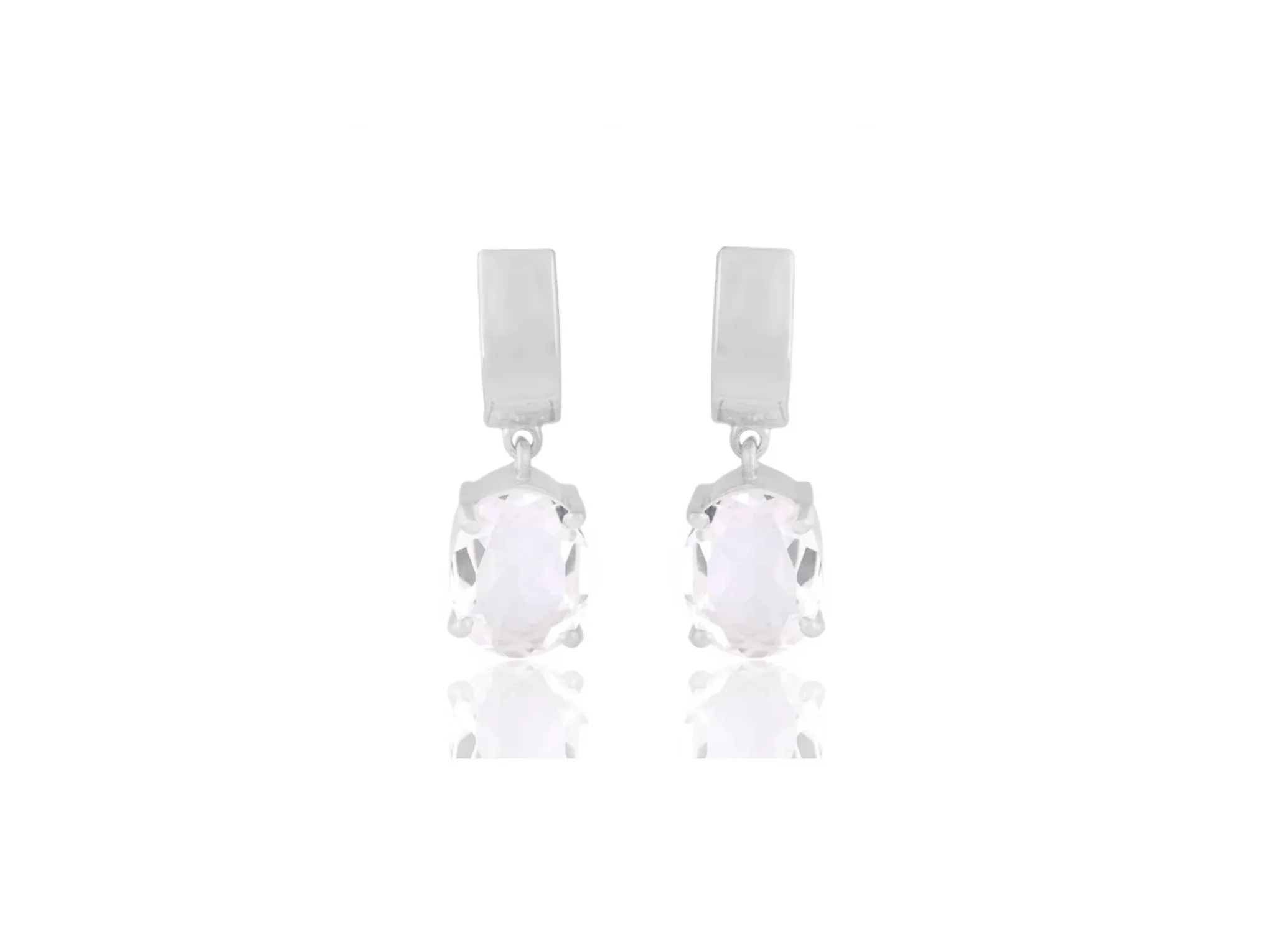 Lola Knight - Ella - Crystal Quartz Earrings - Silver
