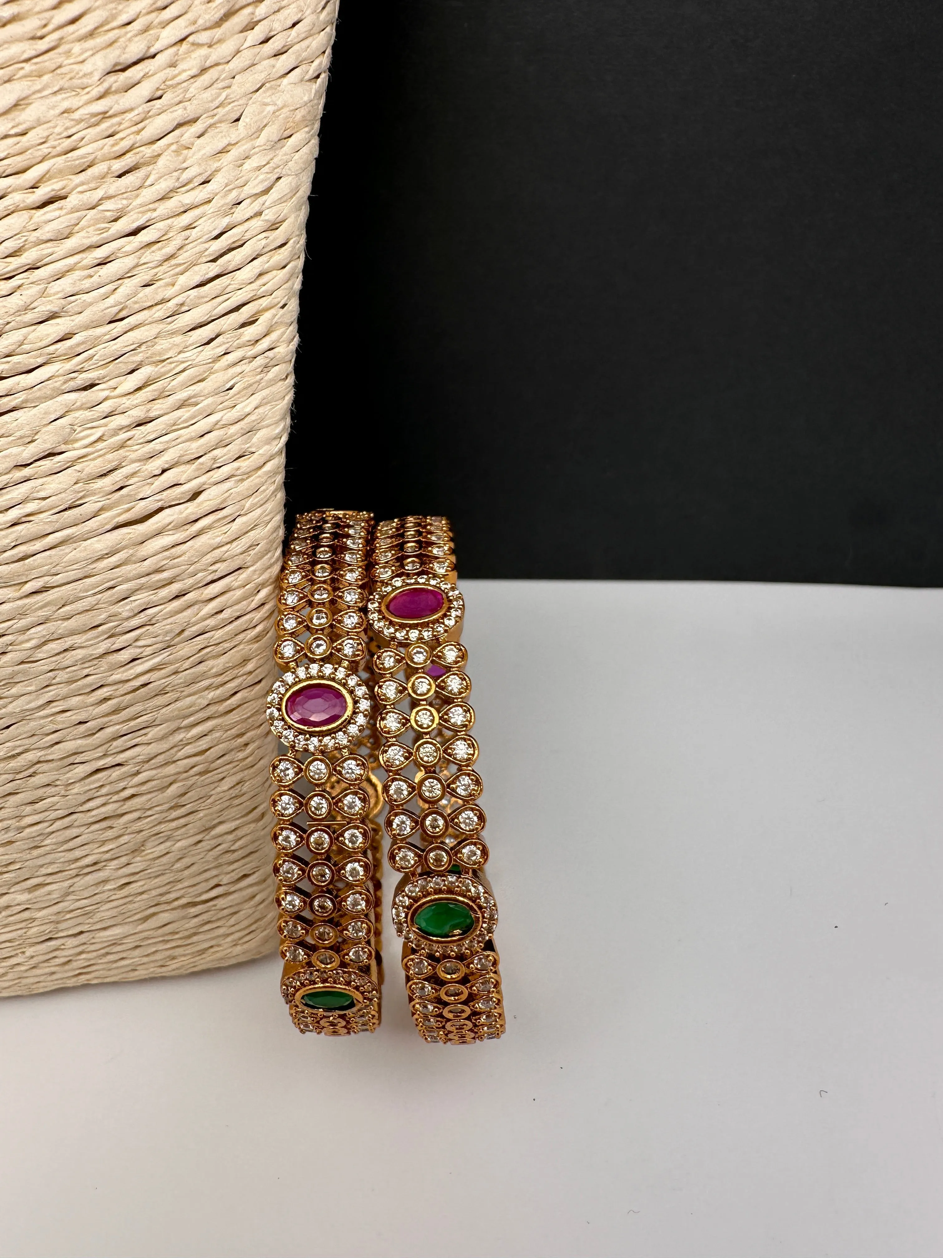Matte CZ Multi Color  Bangles
