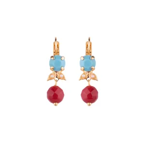 Medium Dangle Ivy Leaf Leverback Earrings in "Mythical Dusk" - Yellow Gold
