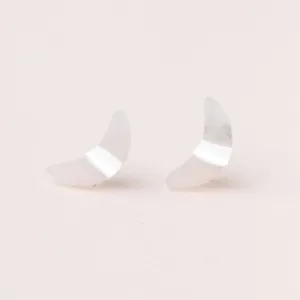 Moon Stud Rose Quartz/Silver