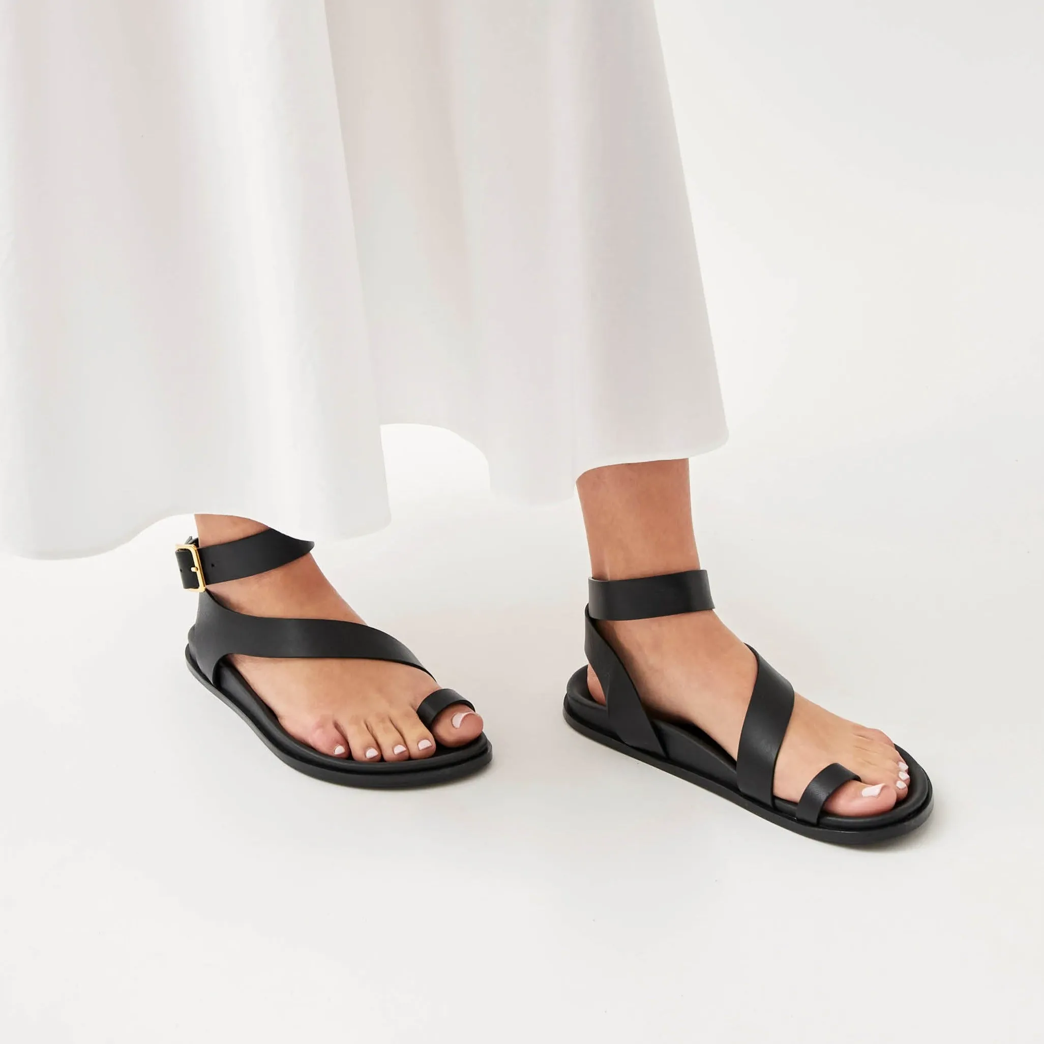 Myles Leather Sandals Black