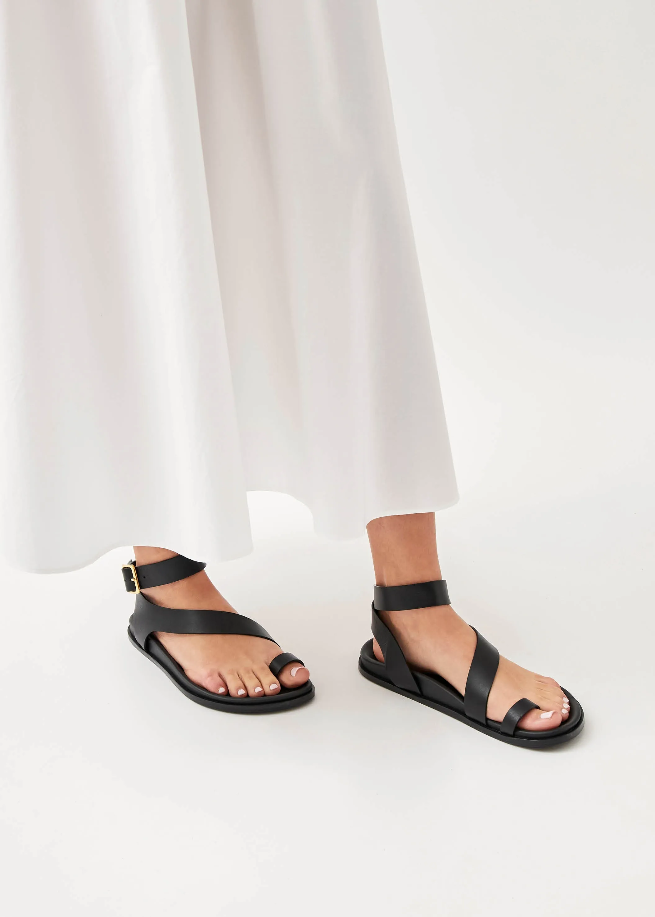 Myles Leather Sandals Black