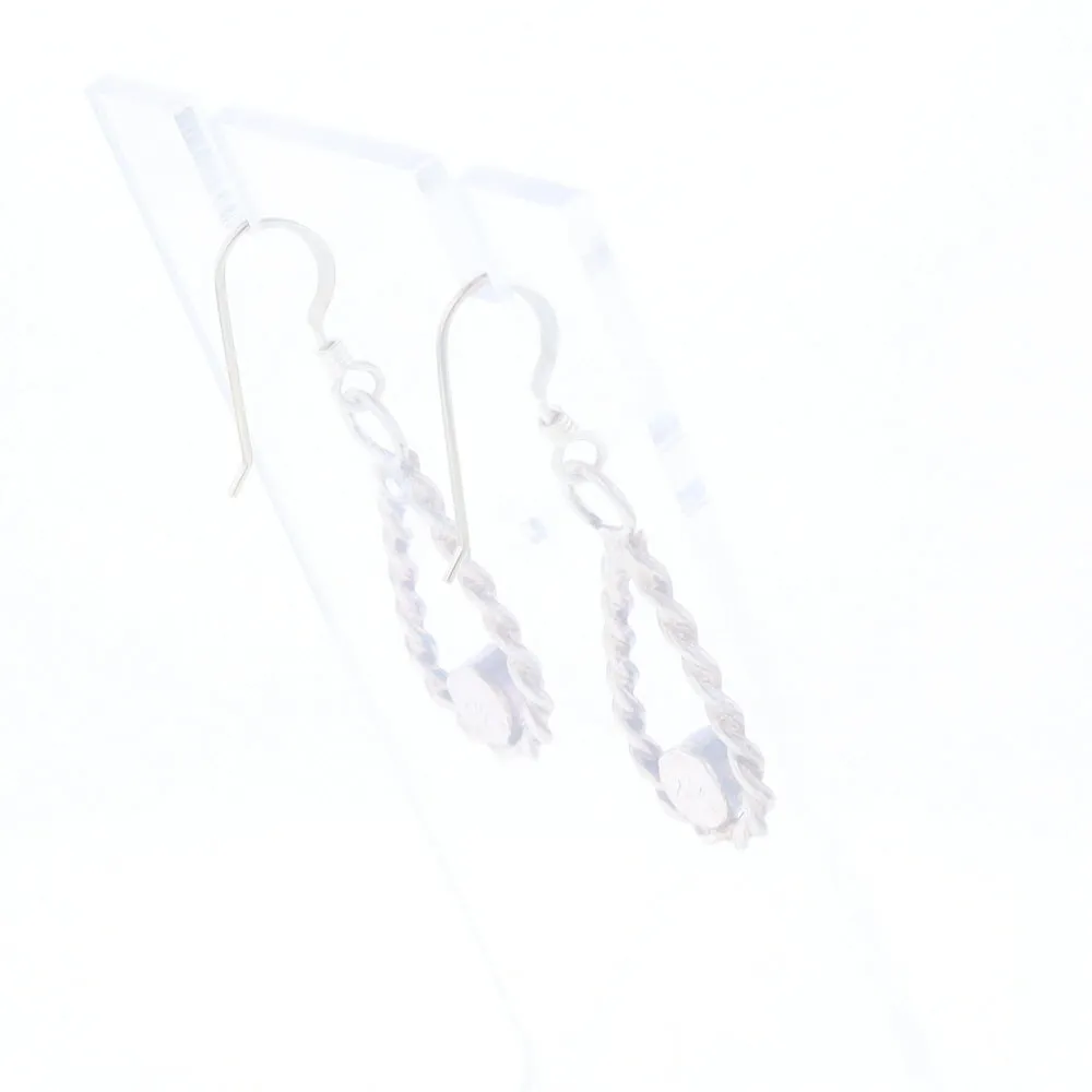 Native American Tear Drop Twist Coral Earrings