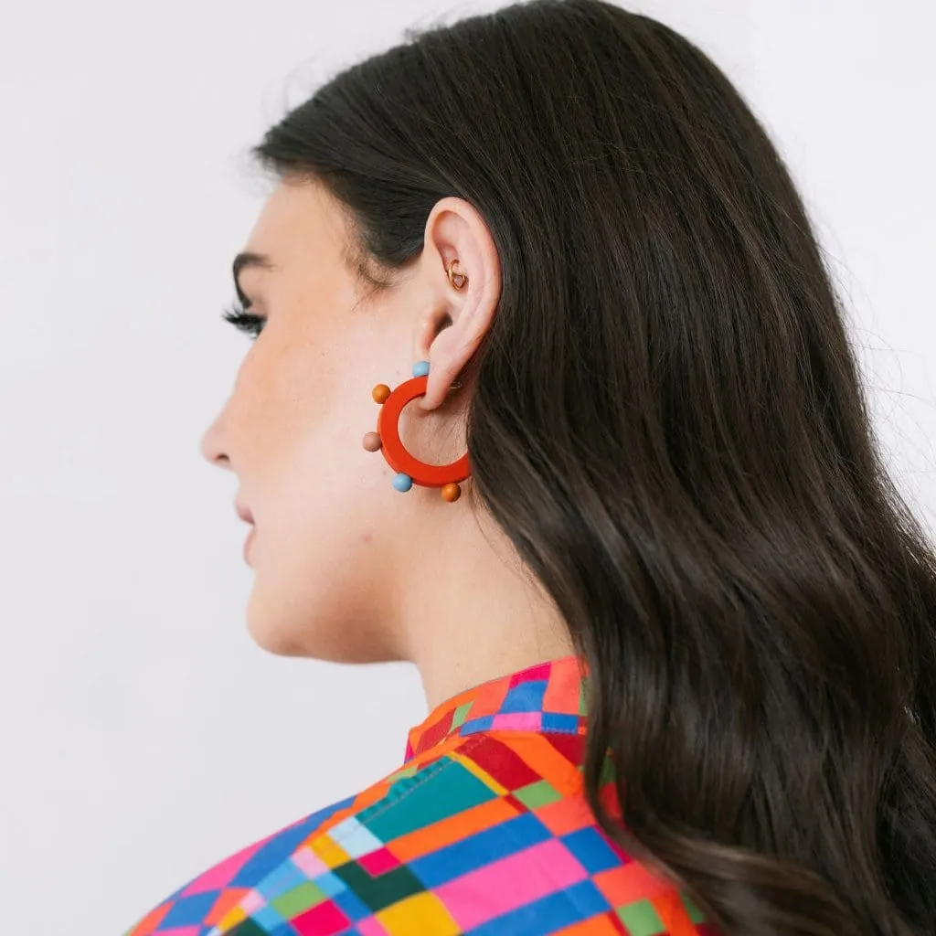 Nelly Ball Hoop Earrings