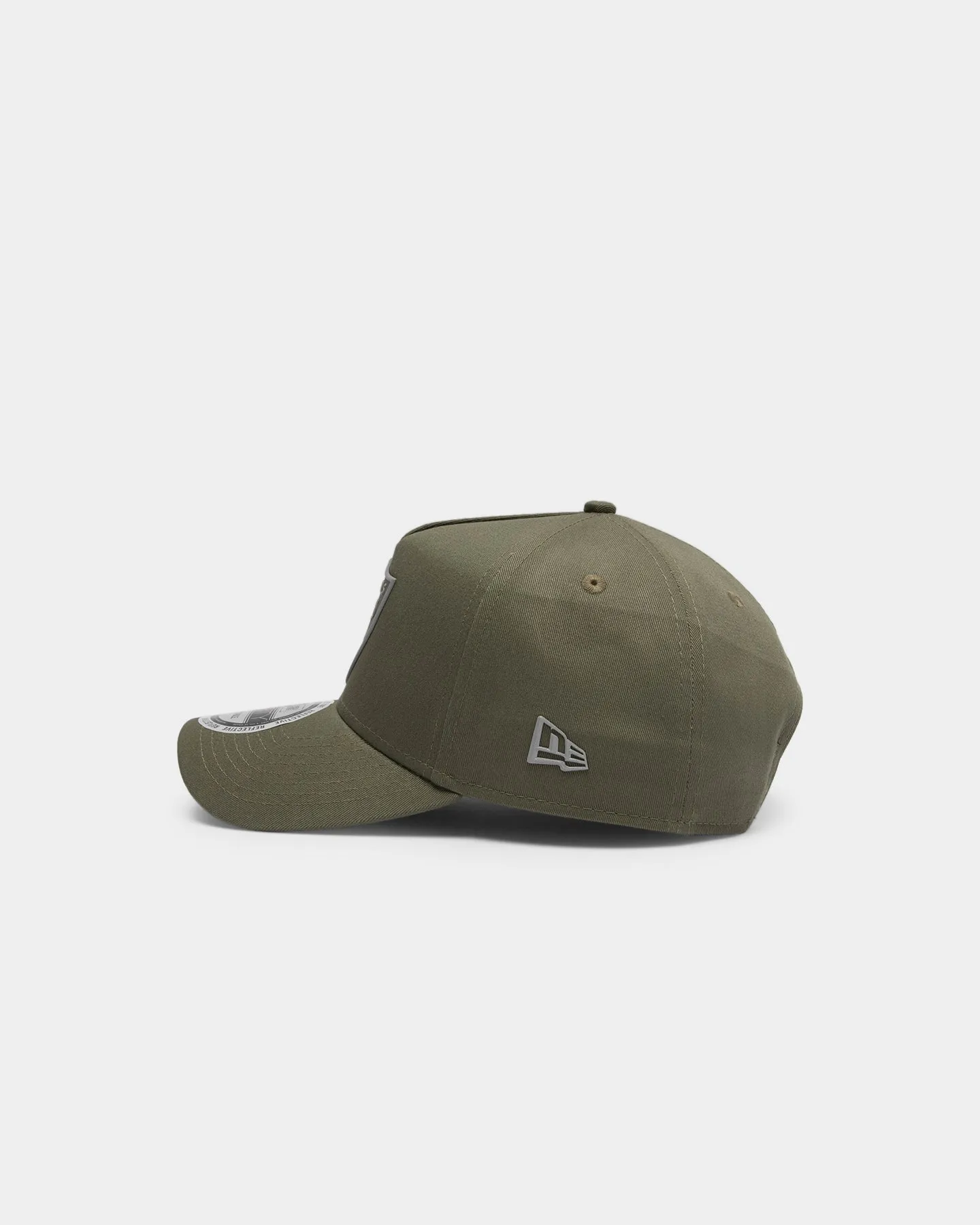 New Era Raiders 9FORTY A-Frame Reflective Logo Snapback Olive/3M