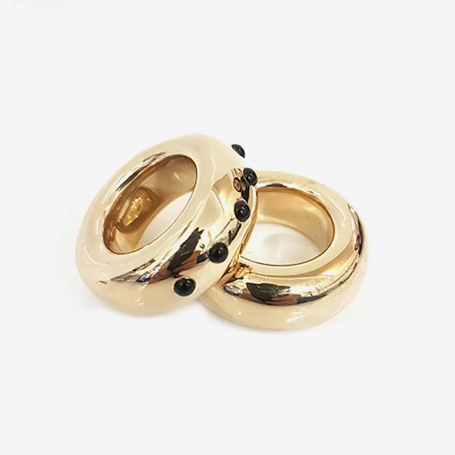 Onyx Half Eternity Bronze Ring 10mm
