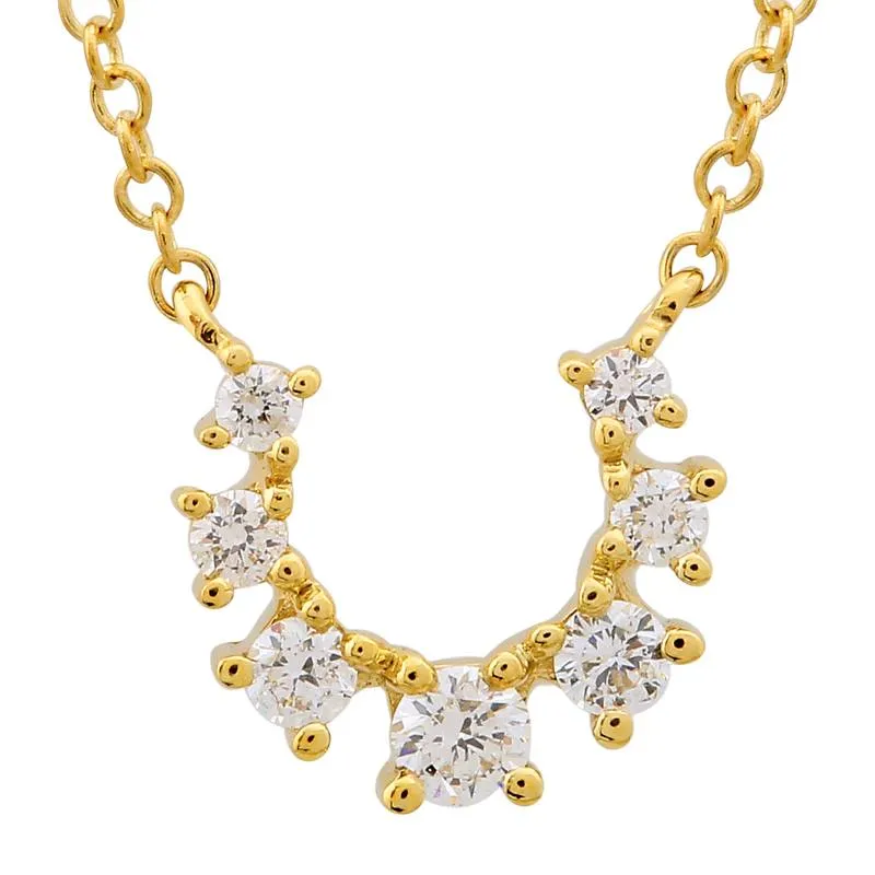 Prong Set Diamond Horseshoe Necklace