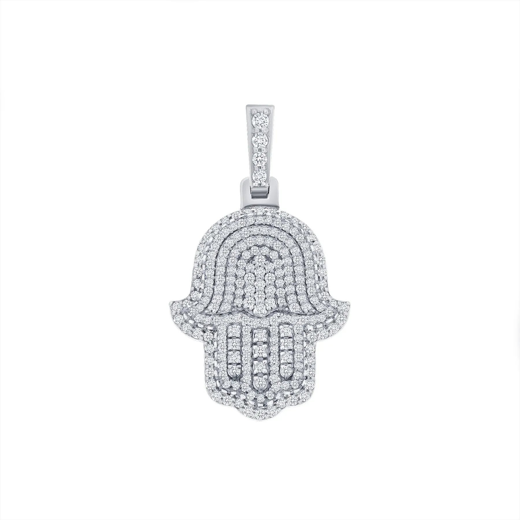 Protective Diamond Charm 14K Gold Hamsa Necklace