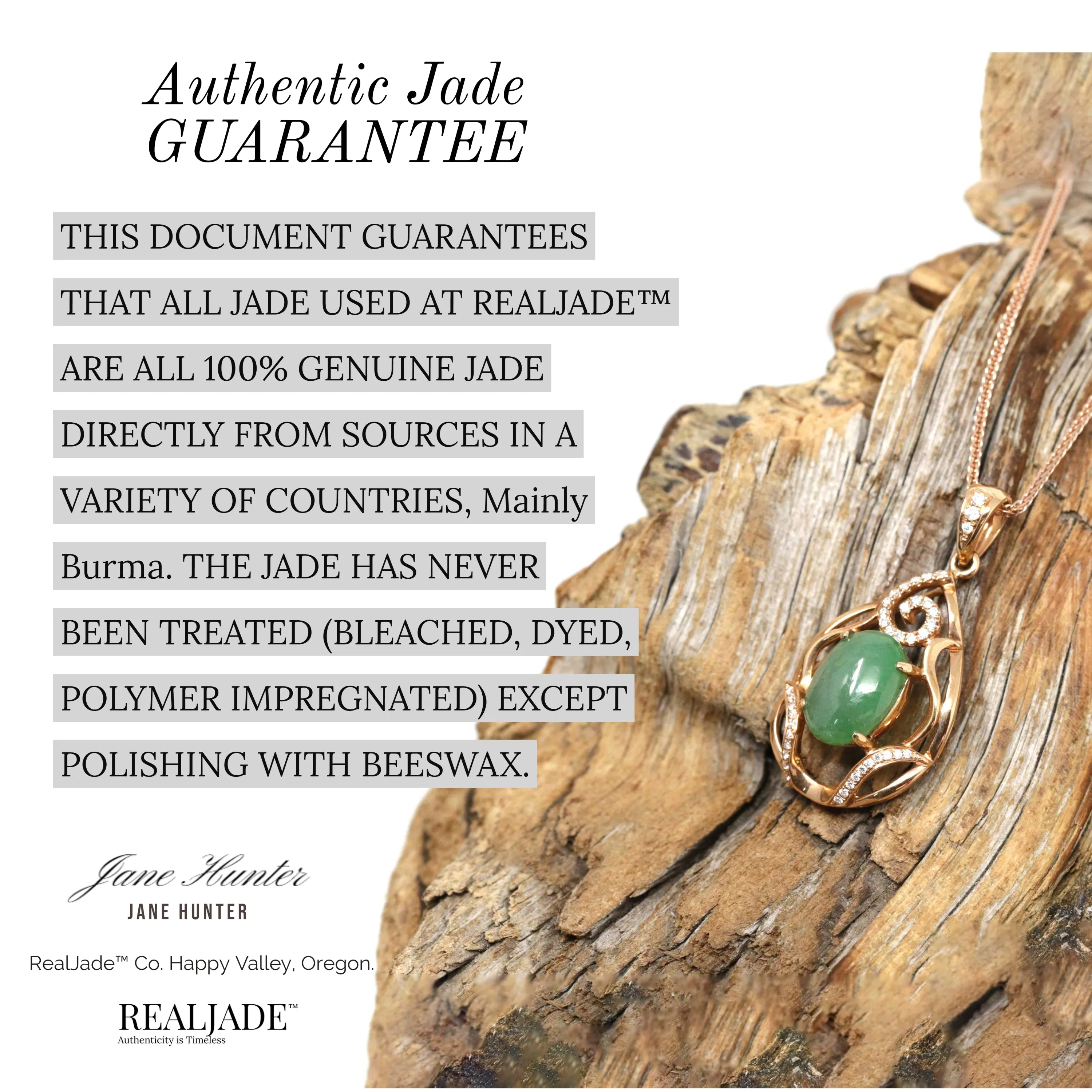 RealJade® "Morning Glory" 18k Rose Gold Imperial Green Jadeite Jade Diamond Pendant Necklace
