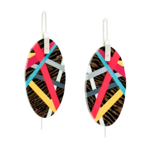 Red and Yellow Wenge Earrings