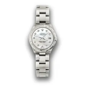 Rolex Datejust Midsize 31mm Domed 24 Diamonds Bezel/White MOP Dial Watch TFJ-142508797