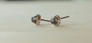 Rose Cut Smoky Quartz Bezel Gemstones, Large (Niobium or Titanium Post Earrings)