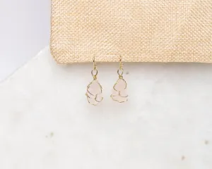 Rose Quartz Raw Hanging Earrings