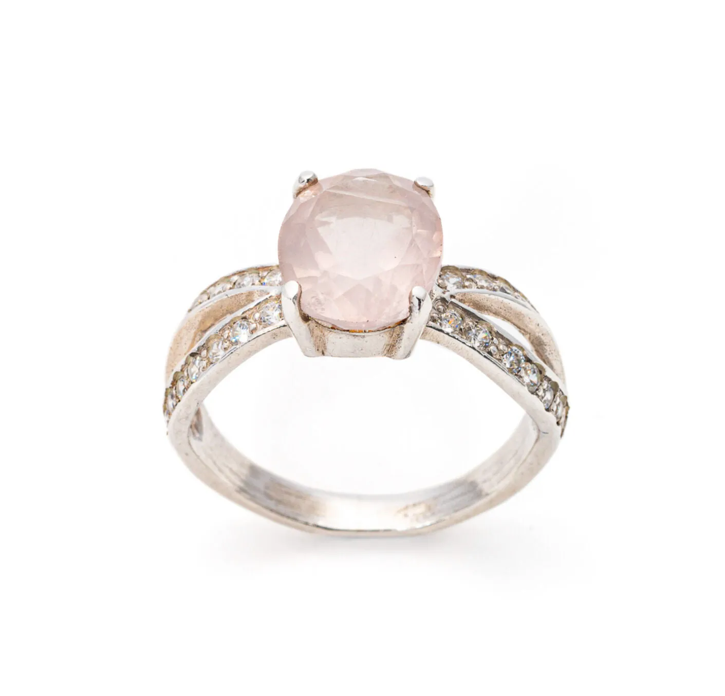 Rose Quartz Ring - GENUINE Rose Quartz - Pink Engagement Ring