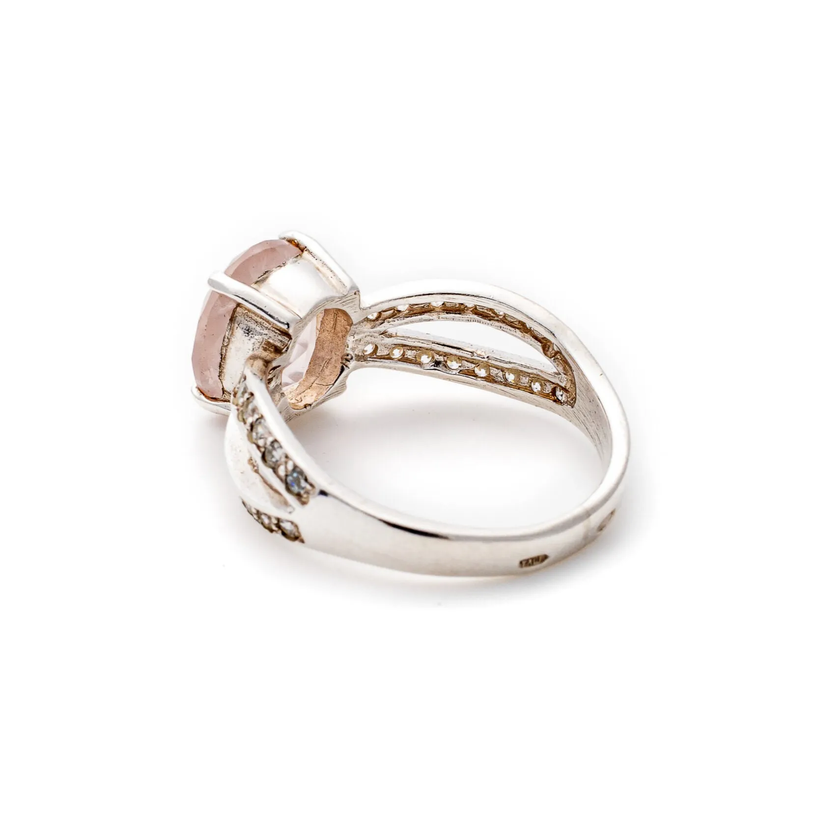 Rose Quartz Ring - GENUINE Rose Quartz - Pink Engagement Ring
