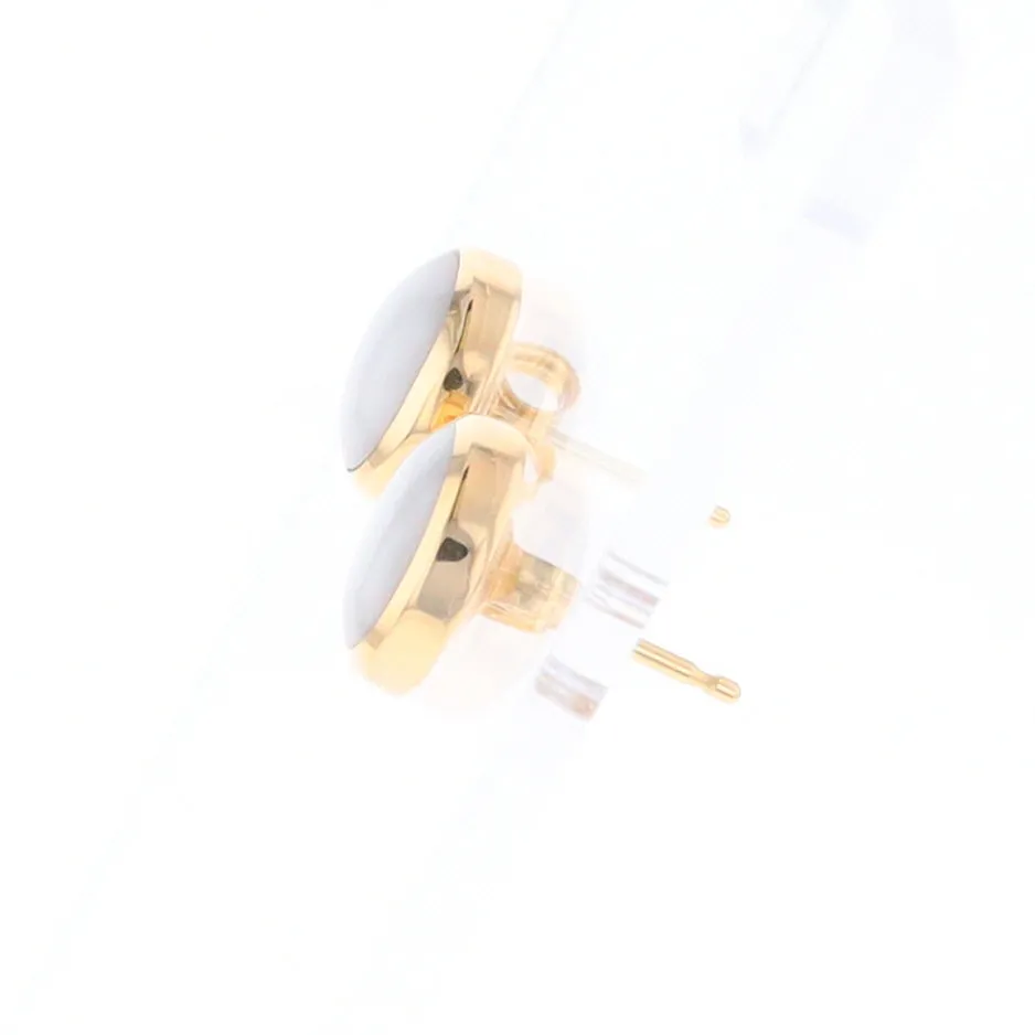 Round Historic Quartz Stud Earrings