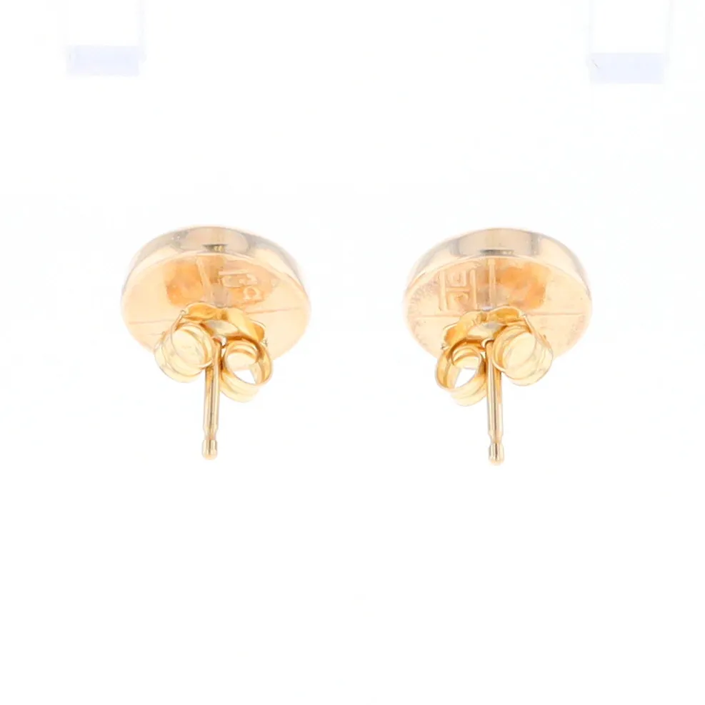 Round Historic Quartz Stud Earrings