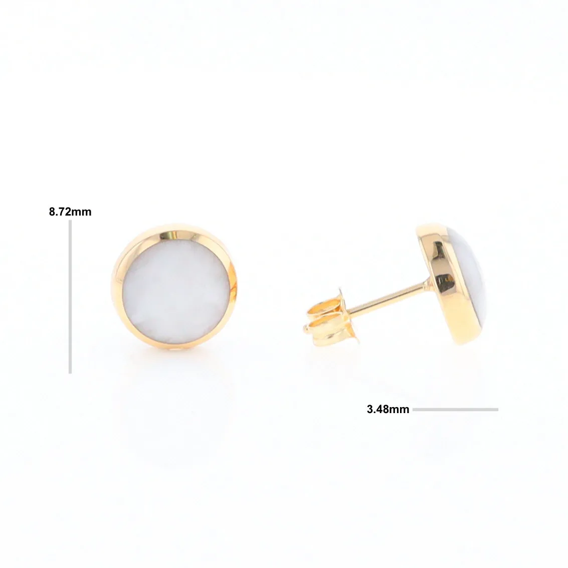 Round Historic Quartz Stud Earrings
