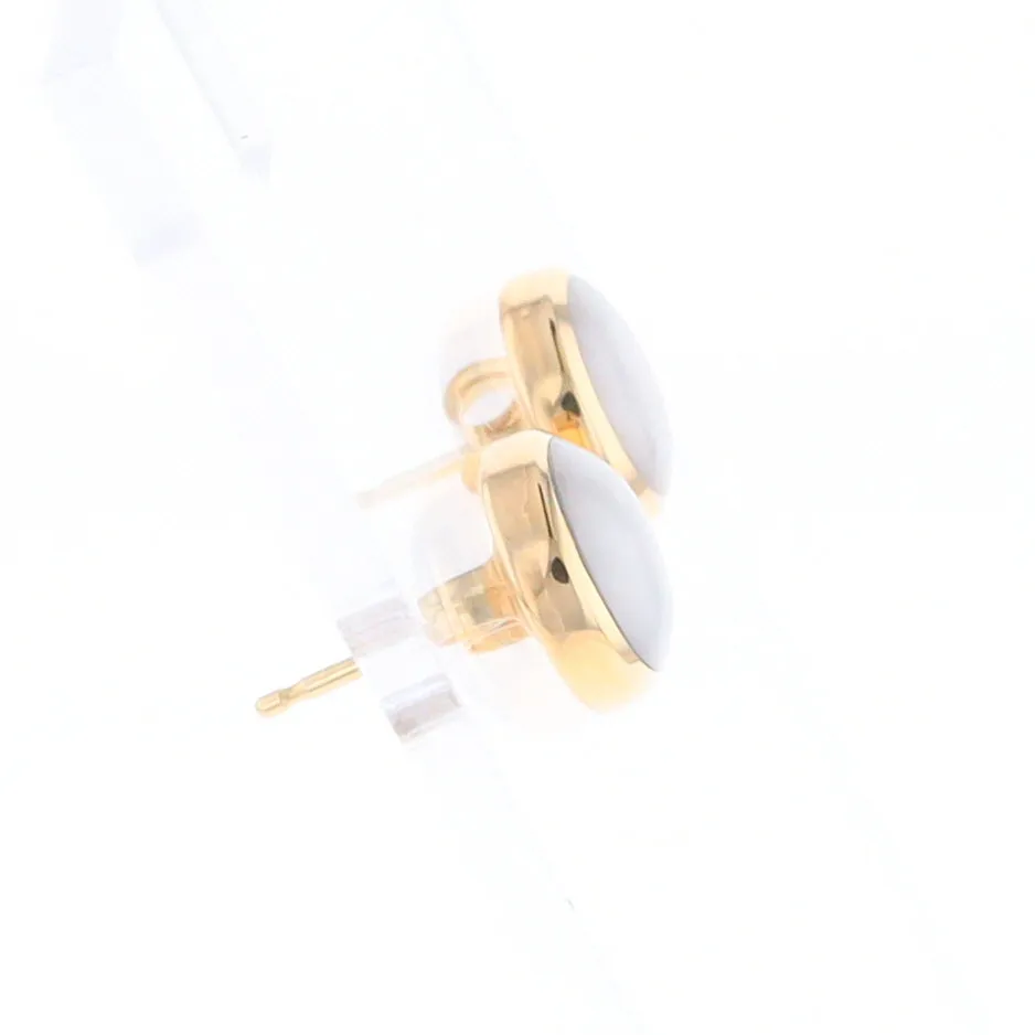 Round Historic Quartz Stud Earrings