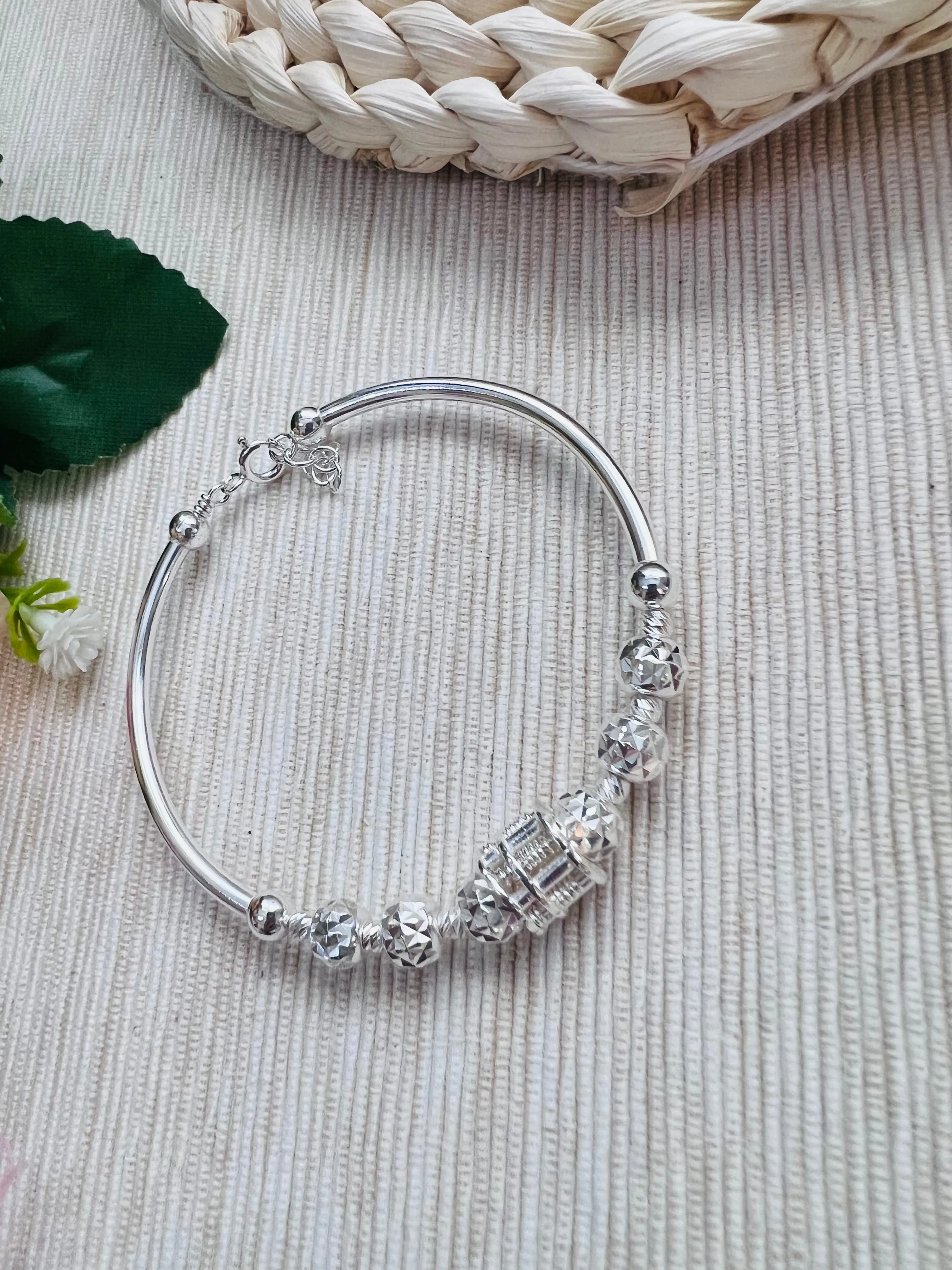 S925 Abacus Bangle BG1984 纯银算盘手环