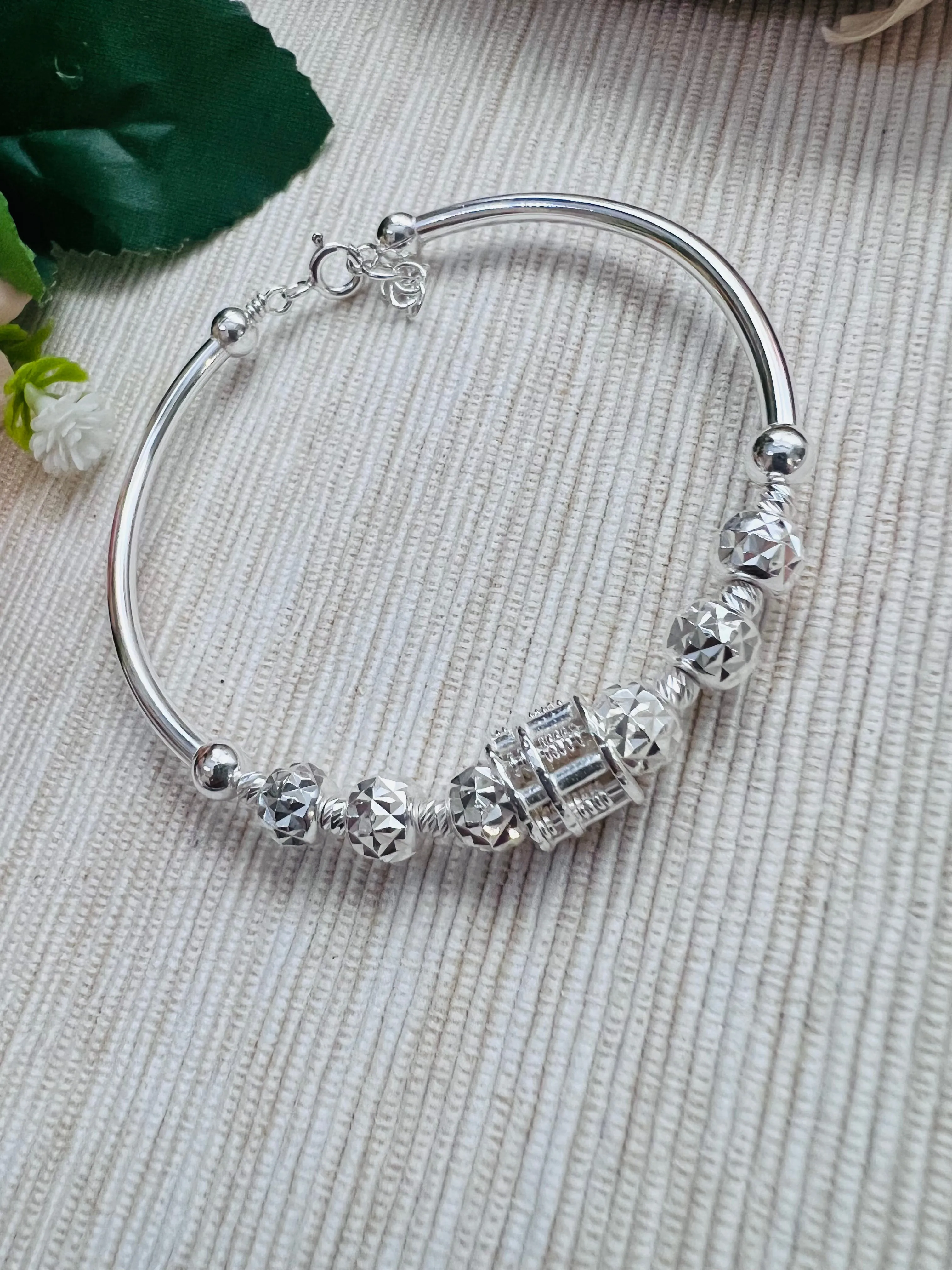 S925 Abacus Bangle BG1984 纯银算盘手环