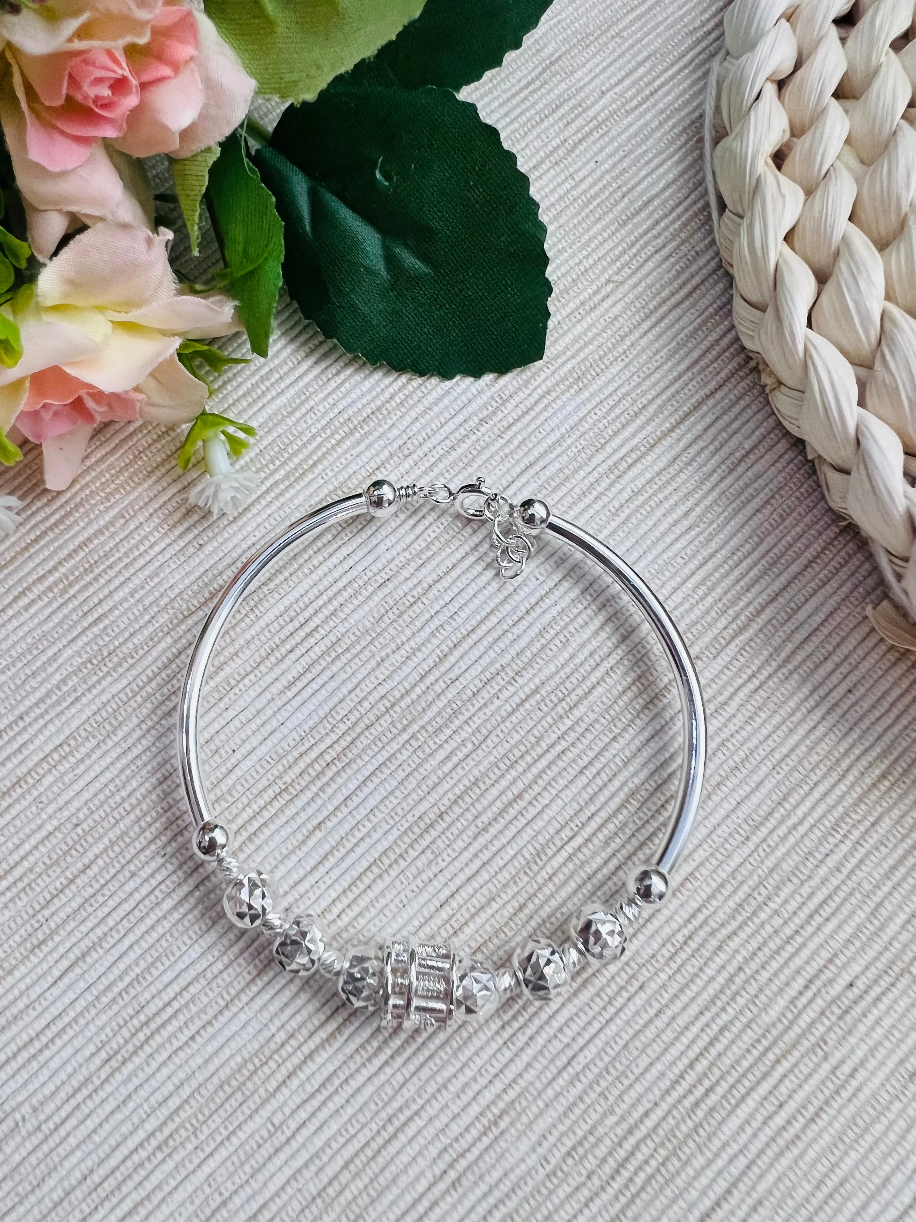 S925 Abacus Bangle BG1984 纯银算盘手环