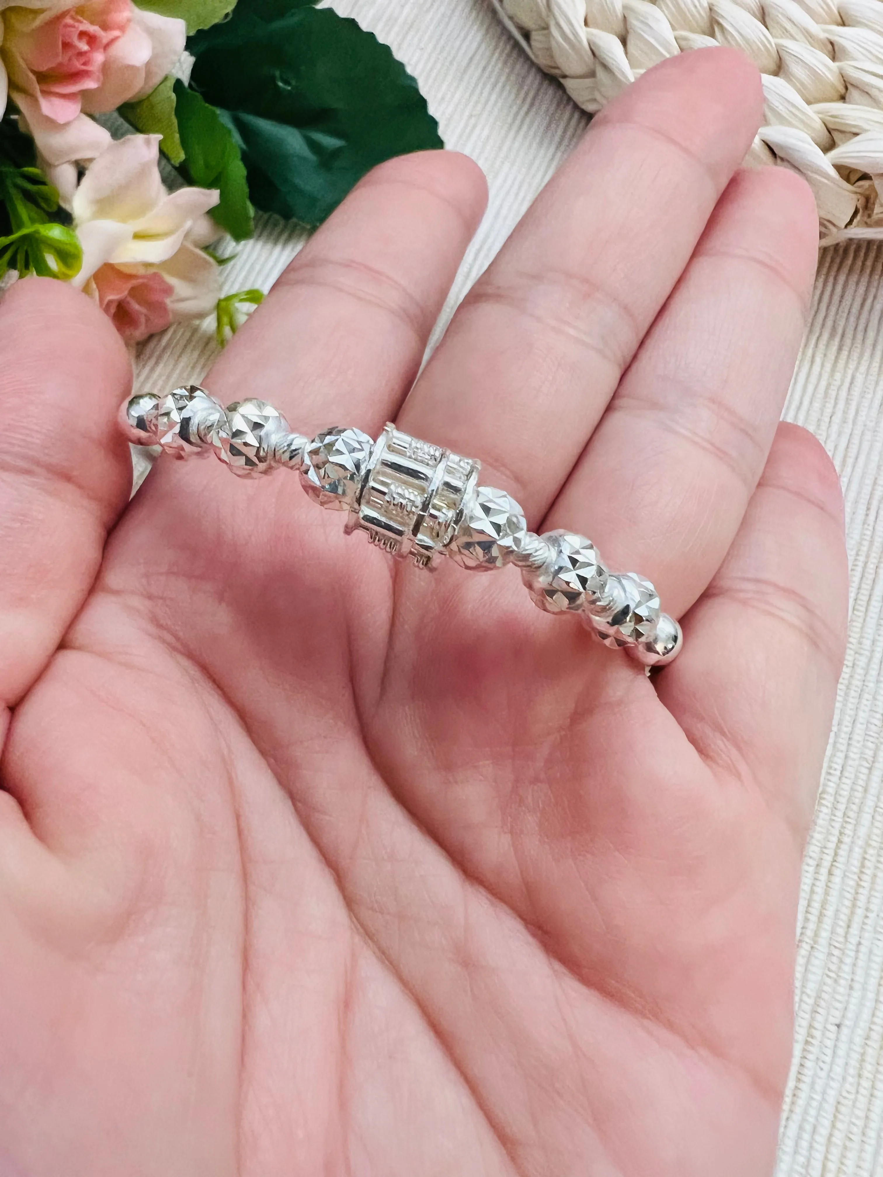 S925 Abacus Bangle BG1984 纯银算盘手环