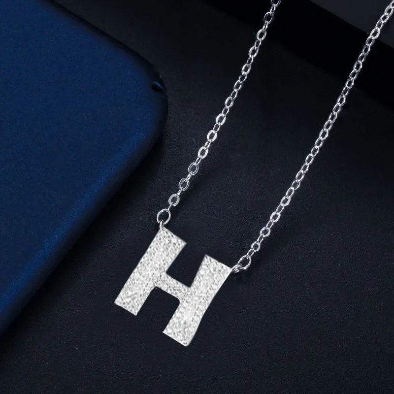 Shimmering Zircon Encrusted Personalized A-Z Initial Letter Pendant Necklaces