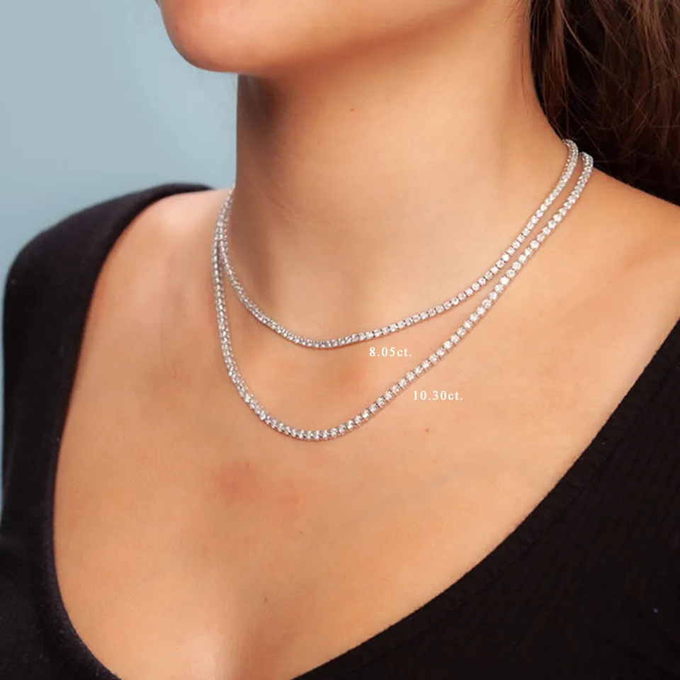 Showroom Collection Diamond Tennis Necklace (8.00 ct.) 2.5 mm 4-Prongs Setting in 14K Gold