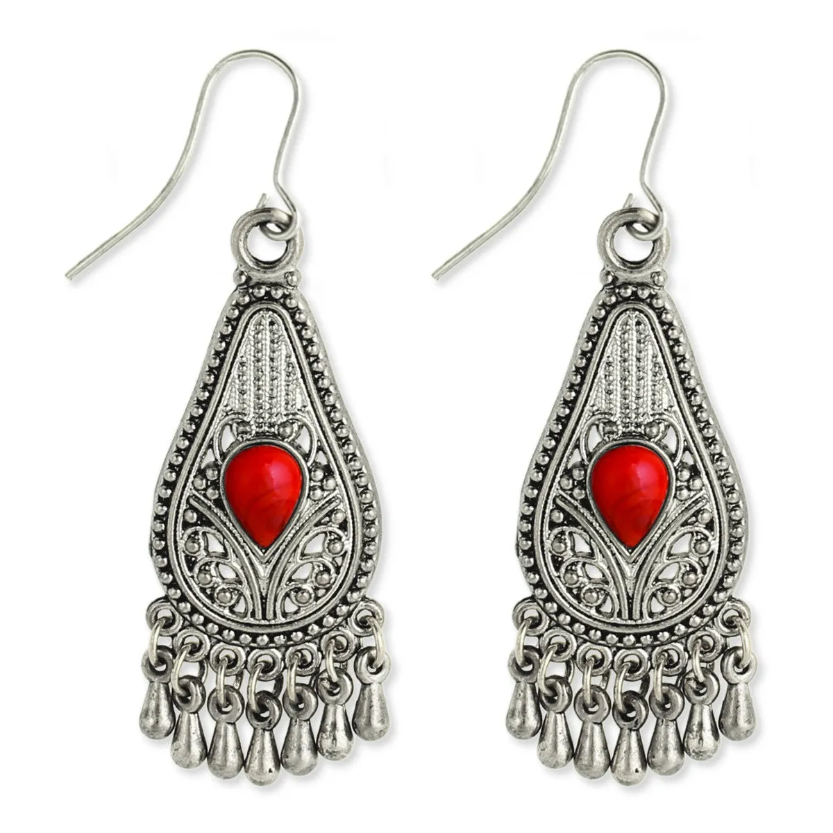 Silver Filigree Teardrop Earring