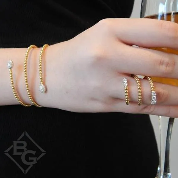 Simon G. 18K Yellow Gold Pave Set Coil Flexible "Snake" Diamond Bracelet