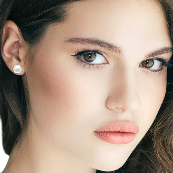Simulated Pearl 10mm Round Earring