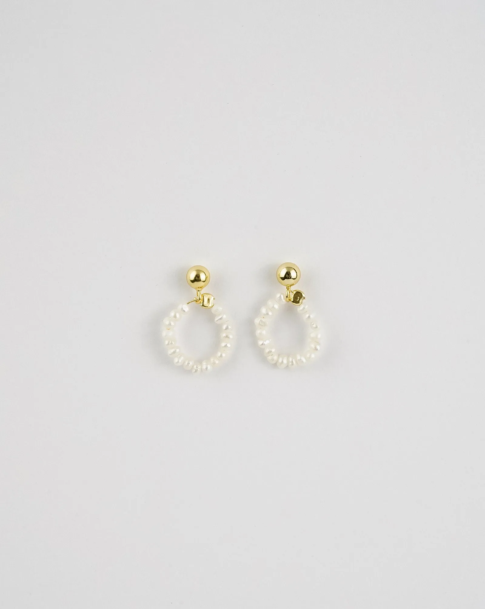 Stacked Circle Pearl Earrings