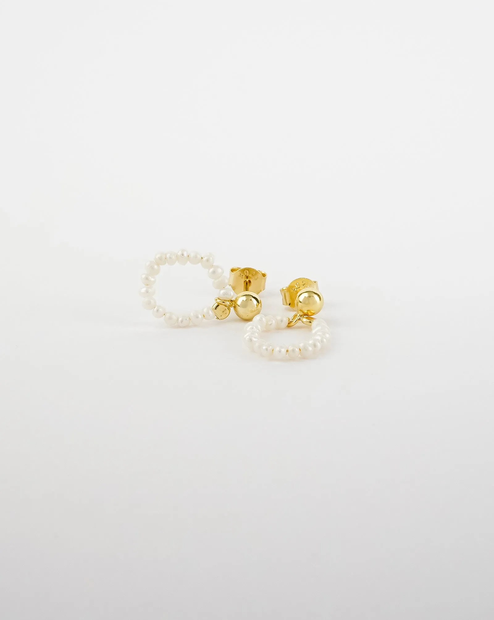 Stacked Circle Pearl Earrings