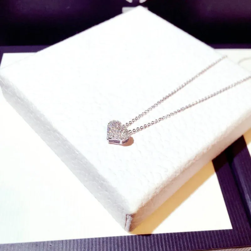 Sweet Mini Sparkling Zircon Love Heart Pendant Necklaces