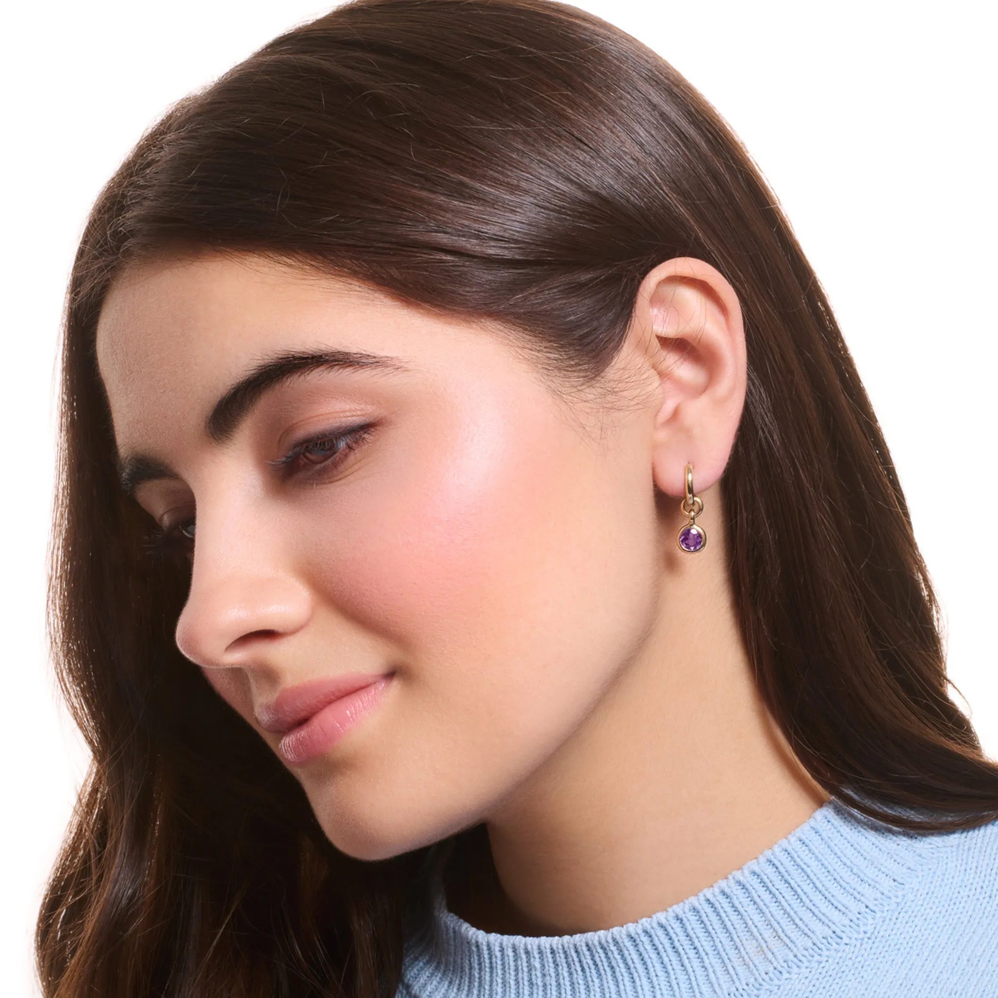 Talya Earring Drops Yellow Gold - Smoky Quartz