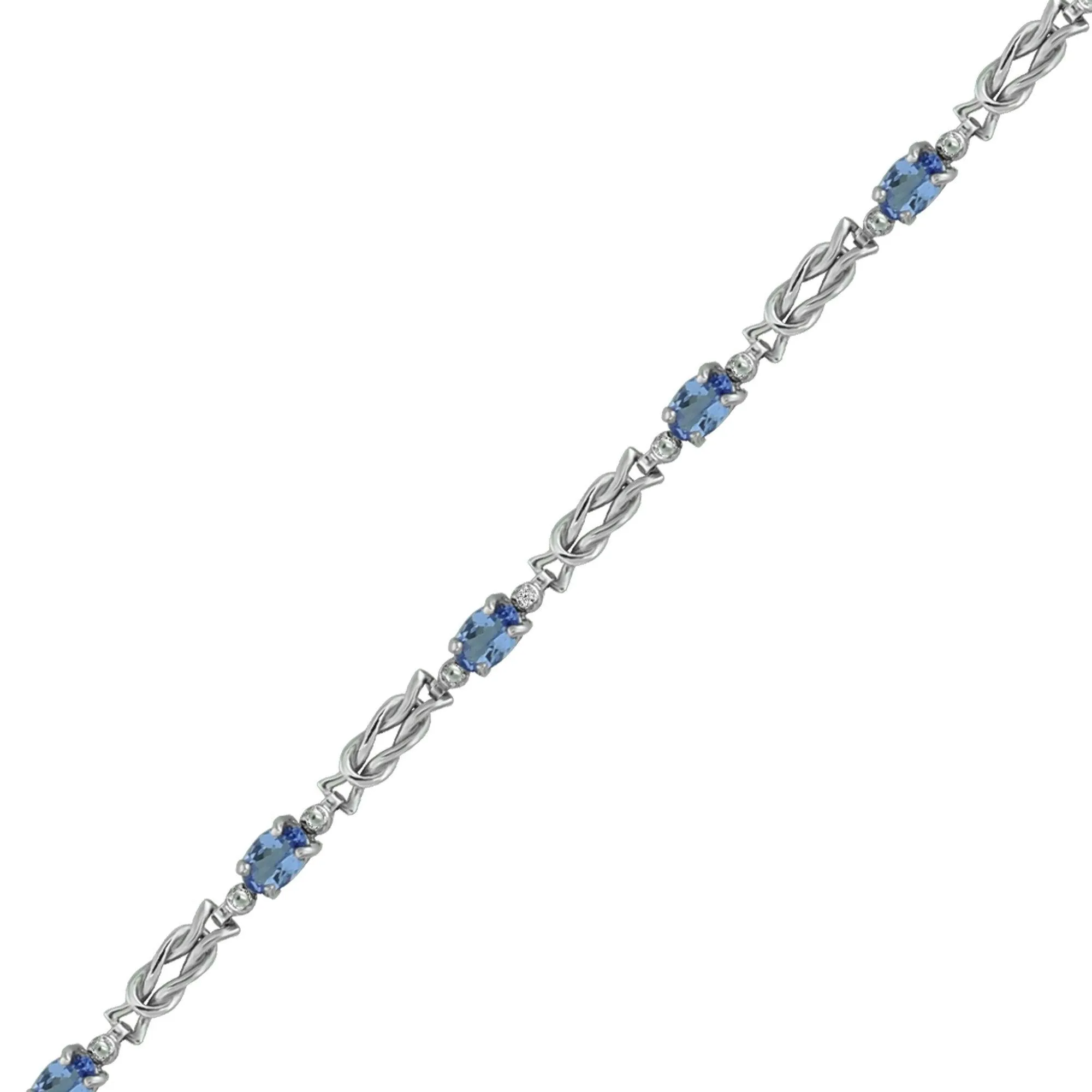 Tanzanite and Diamond Fashion Bracelet in 10K White Gold