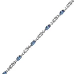 Tanzanite and Diamond Fashion Bracelet in 10K White Gold